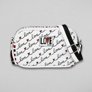 Brighton Love Scroll Crossbody Bag Striped Side Panels White/Red/Blue W OS NWT